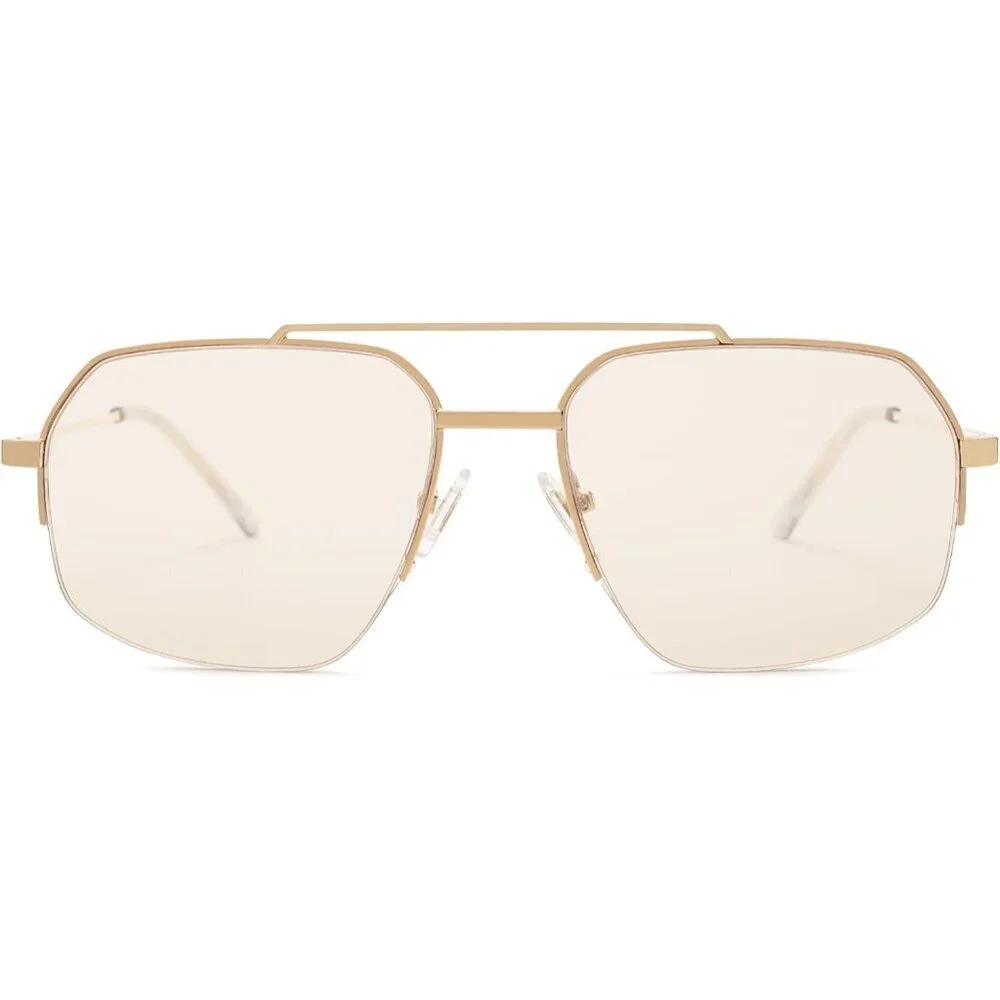 Aviator Sunglasses Metal Frame Semi-Rimless UV400 Protect Unisex